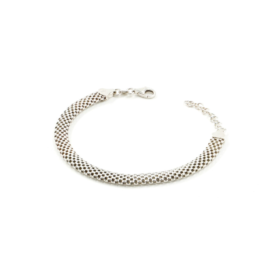 Bracciale catena Coreana piatta in argento 925 misura 6,00mm – Rodiato