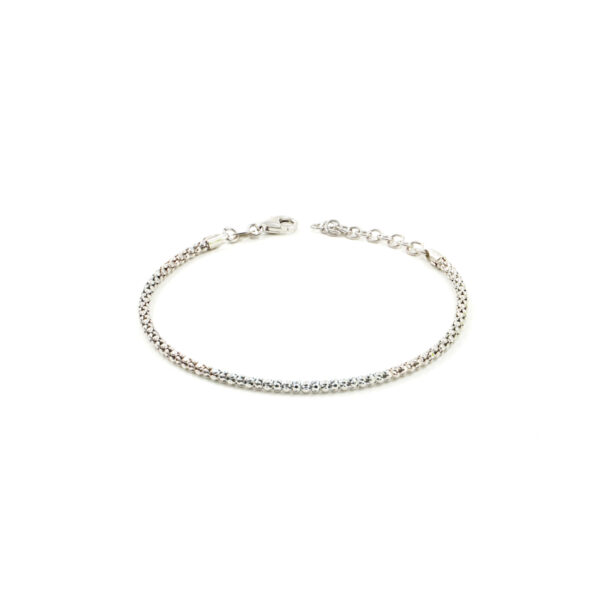 Bracciale catena Coreana in argento 925 misura 2,50mm – Rodiato