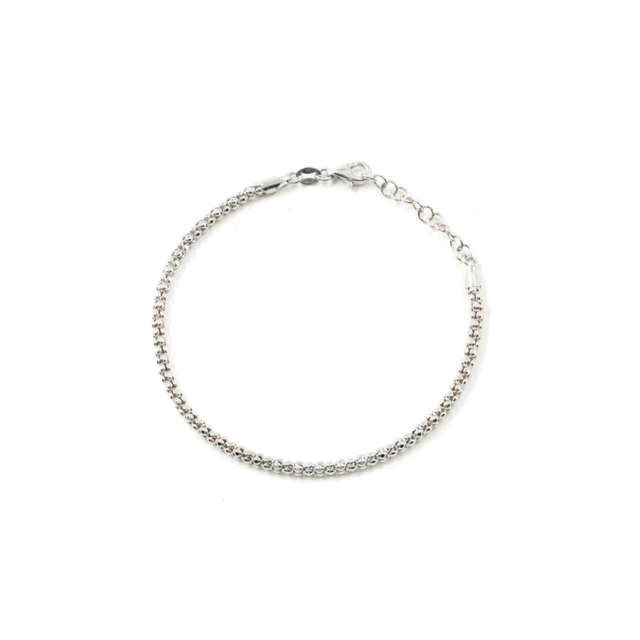 Bracciale catena Coreana in argento 925 misura 2,70mm – Rodiato