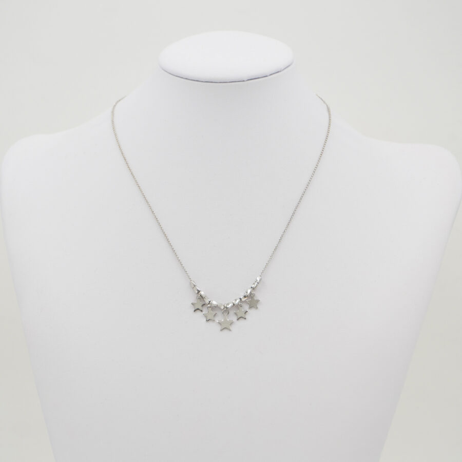 Collana con catena rolo in argento 925 e pendenti stella – Rodiato