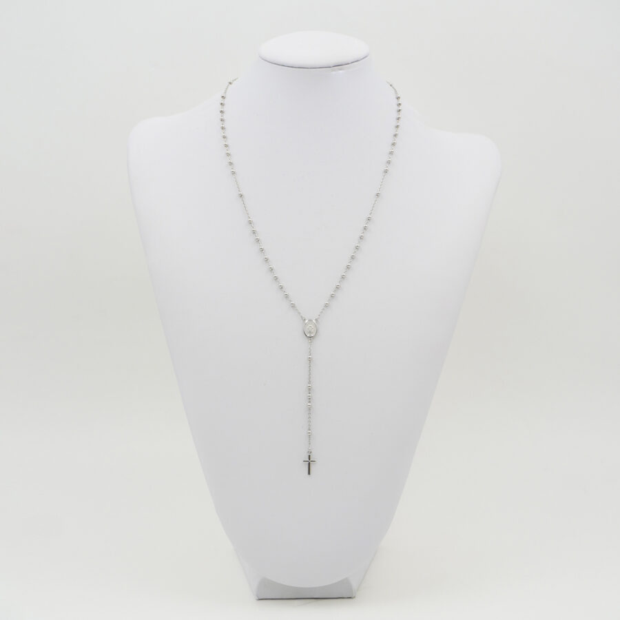 Collana rosario in argento 925 – Rodiato
