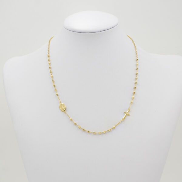 Collana rosario con catena rolo in argento 925 – Dorato