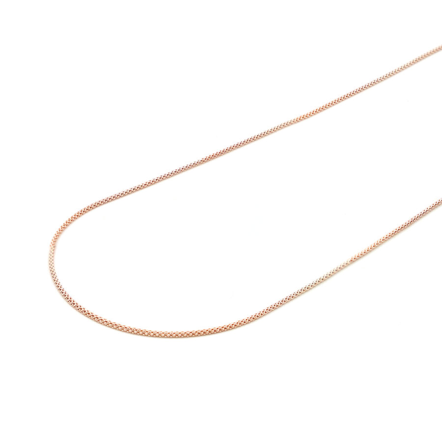 Collana catena coreana in argento 925 misura 1,20mm – Rosato