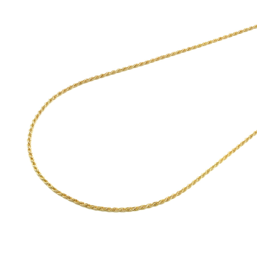 Collana catena corda in argento 925 misura 1,60mm  – Dorato