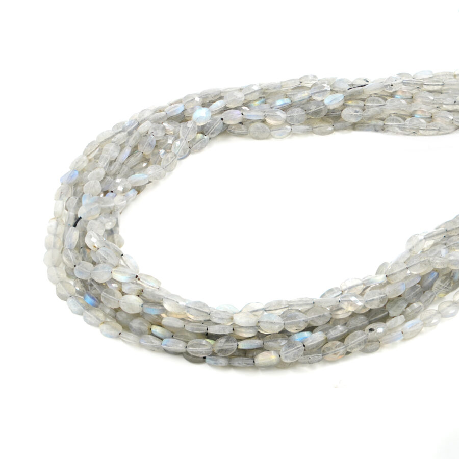 Labradorite fili ovali piatti 7x5mm