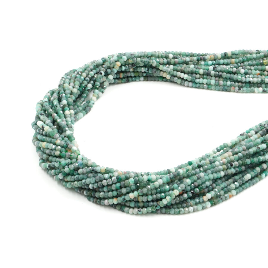 Smeraldi fili rondelle sfaccettate 3x2mm