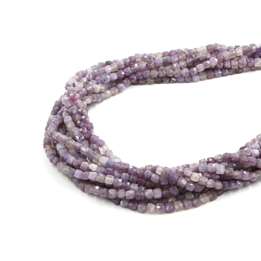 Tormalina Viola fili cubi sfaccettate 5mm