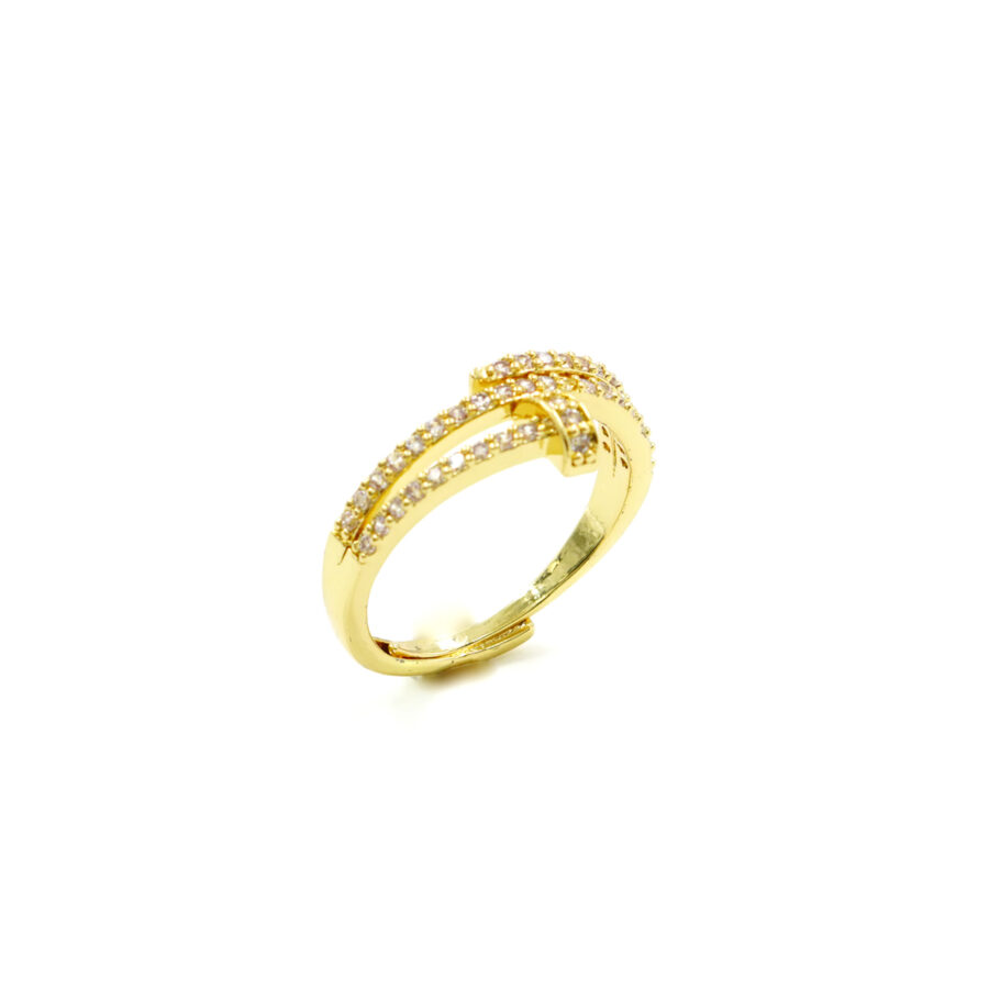 Anello fascia con zirconi bianchi