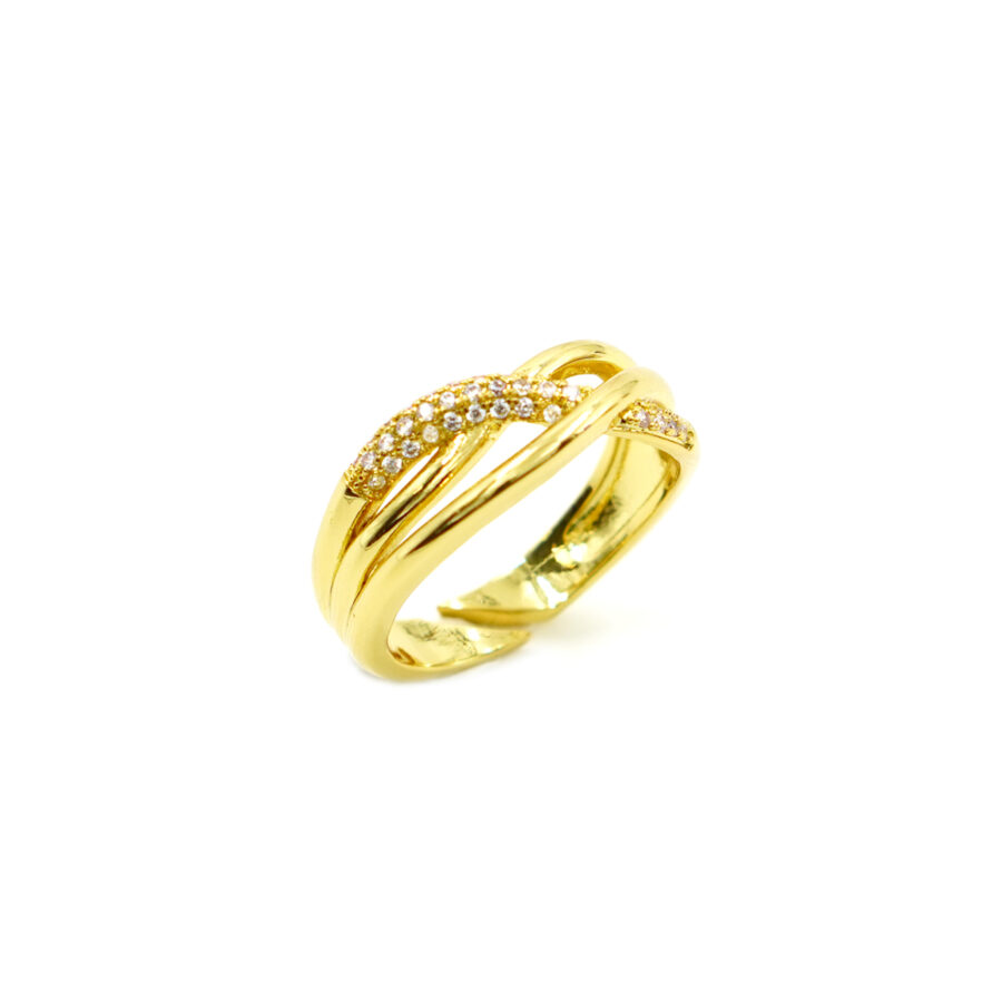 Anello fascia infinito con zirconi bianchi