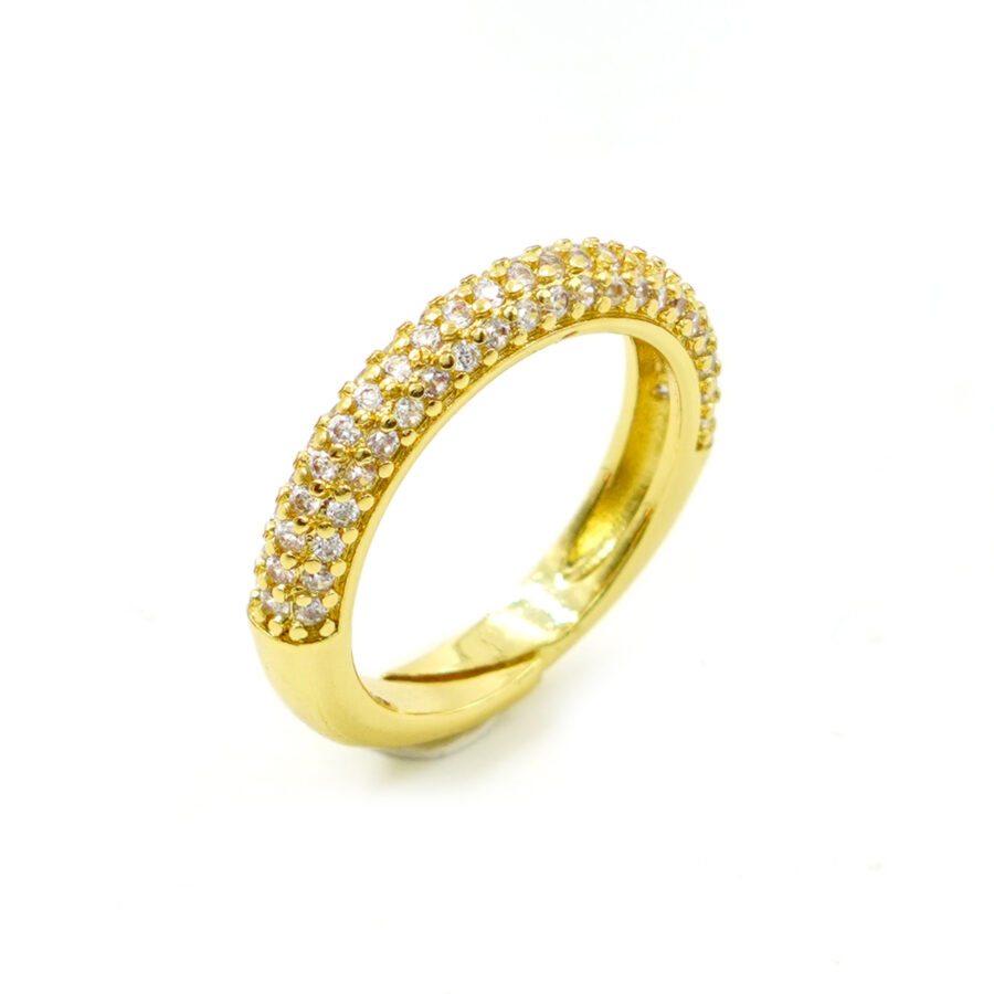Anello fascia pave' con zirconi bianchi