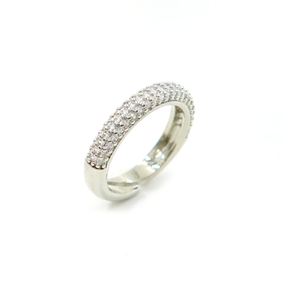 Anello fascia pave' con zirconi bianchi