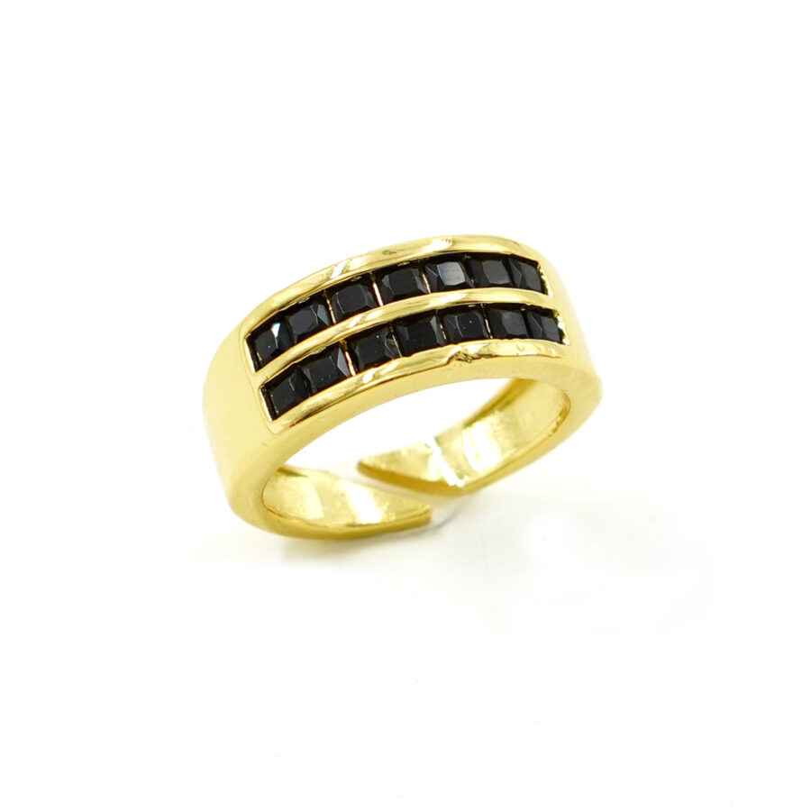 Anello fascia con zirconi neri