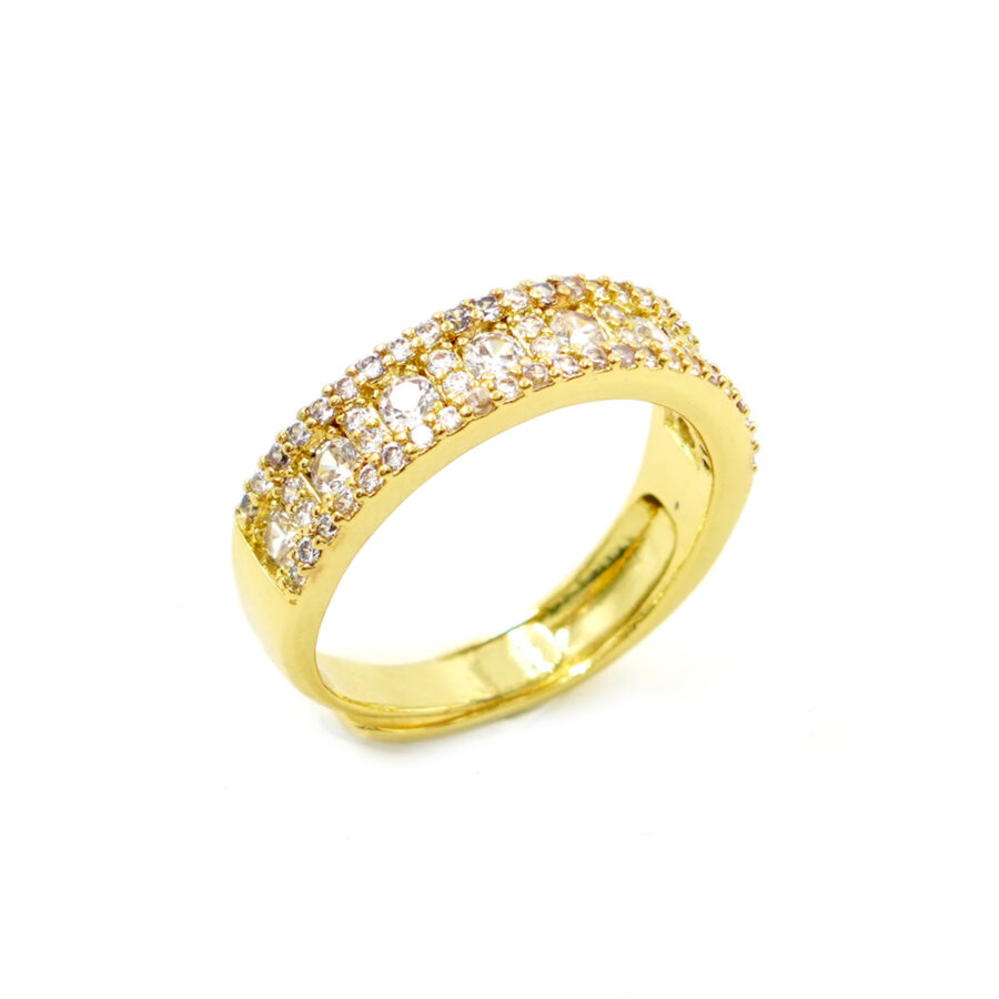 Anello fascia con zirconi bianchi