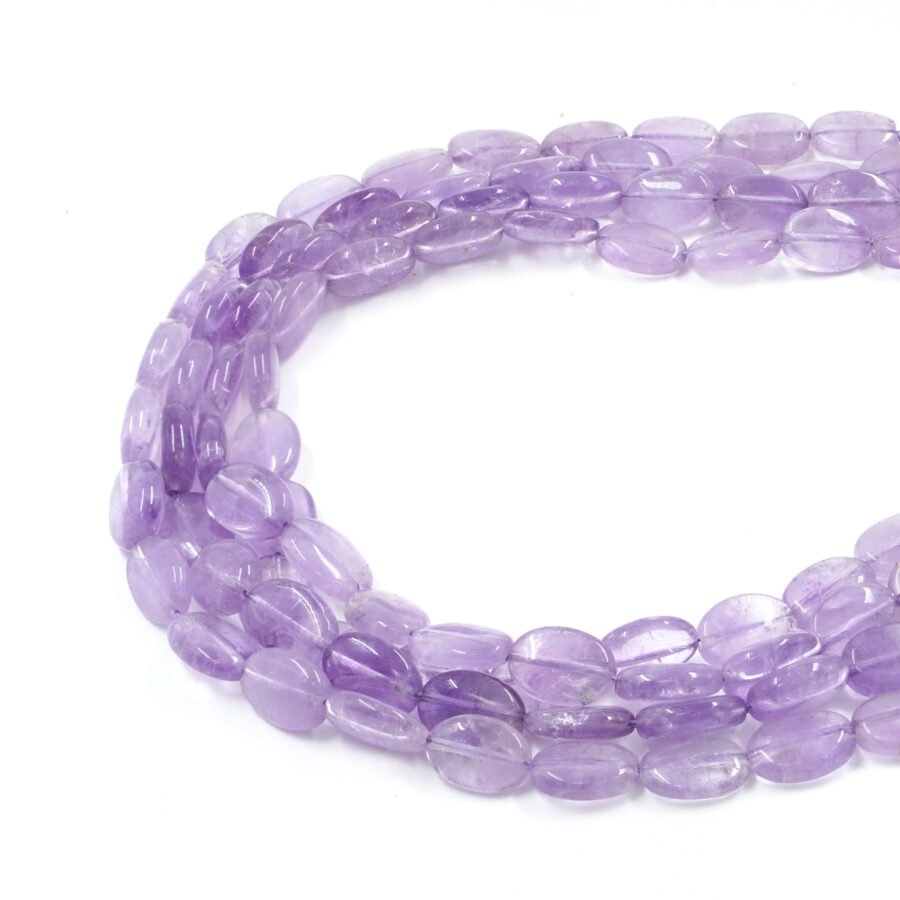 Ametista lavanda fili ovali piatti 14x10mm
