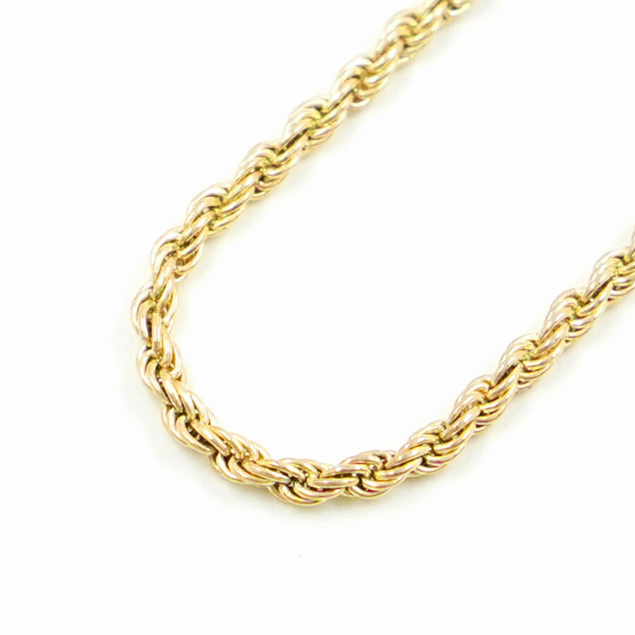 Collana catena corda in argento 925 misura 1,80mm  – Dorato