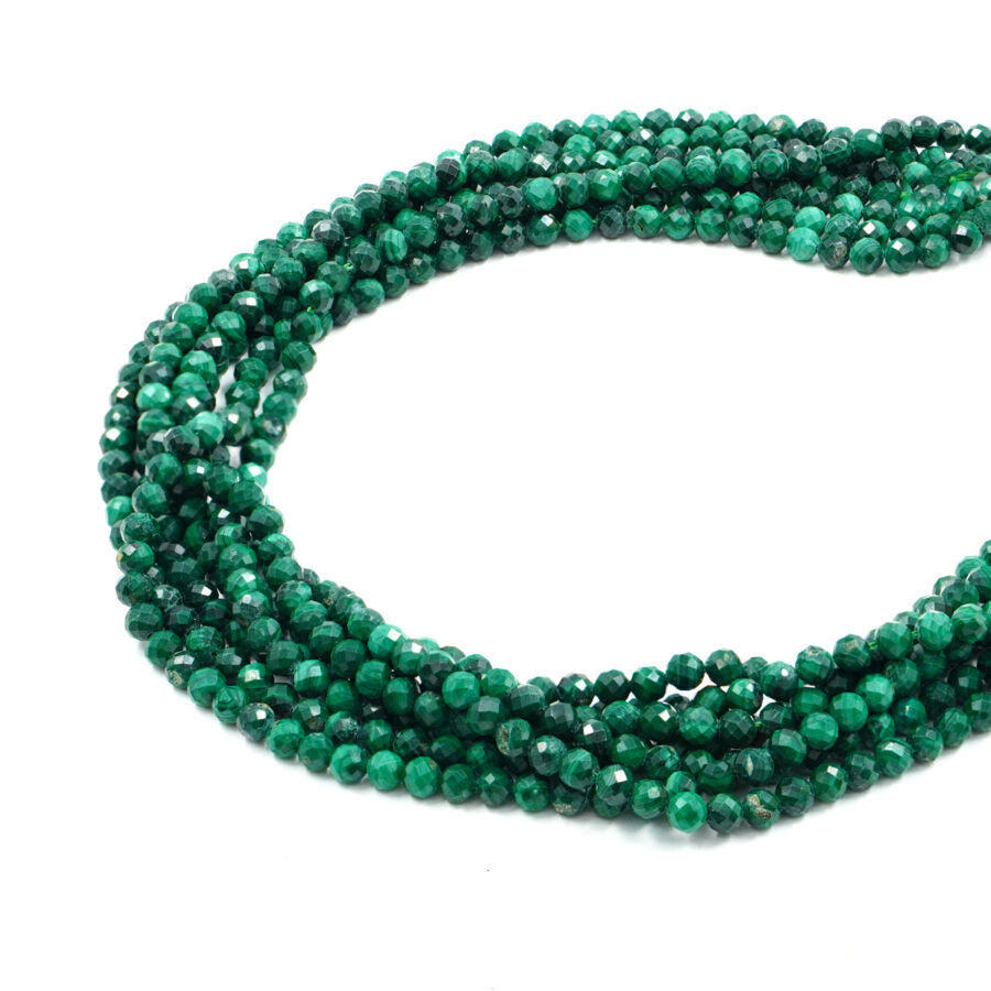 Malachite fili tondi sfaccettati 3mm a 4mm