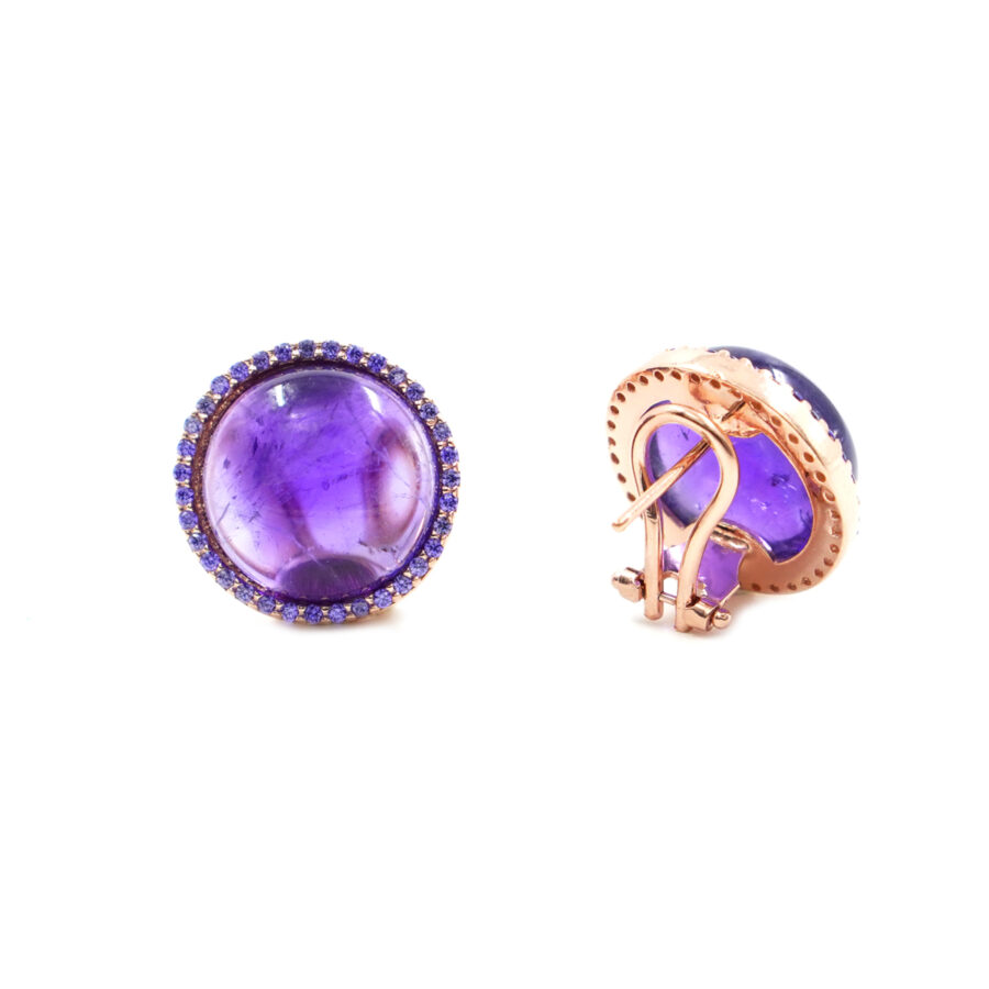 Orecchini in Argento con ametista e zirconi viola – Rosè