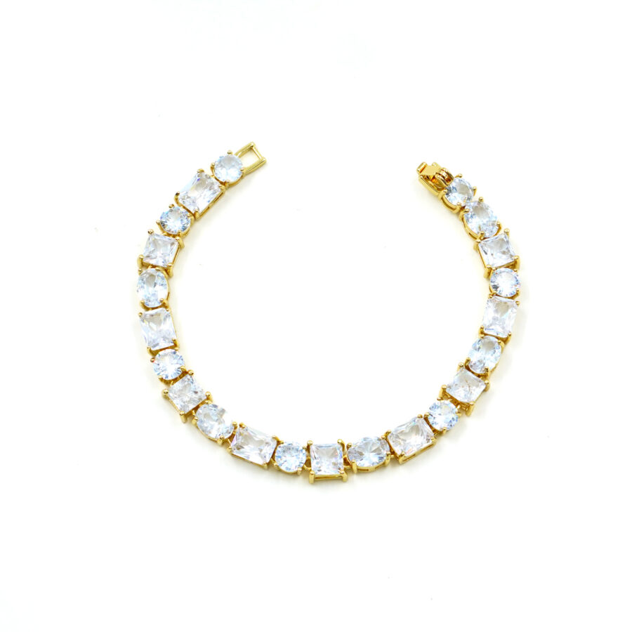 Bracciale Tennis con zirconi celesti