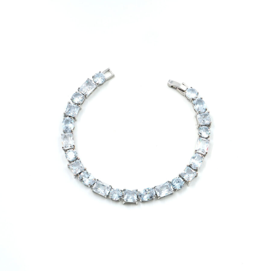 Bracciale Tennis con zirconi celesti