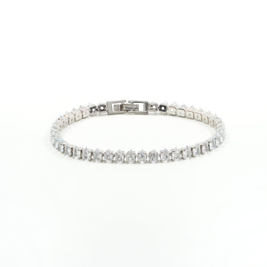 Bracciale Tennis con zirconi goccia bianca