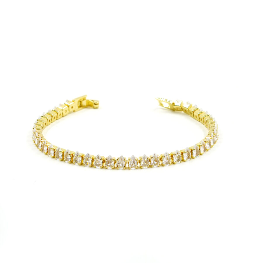 Bracciale Tennis con zirconi goccia bianca