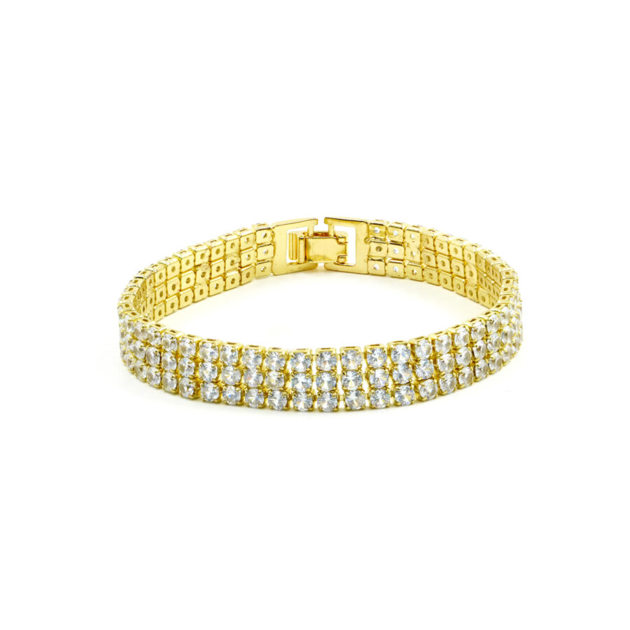 Bracciale Tennis a fascia con zirconi bianchi tondi