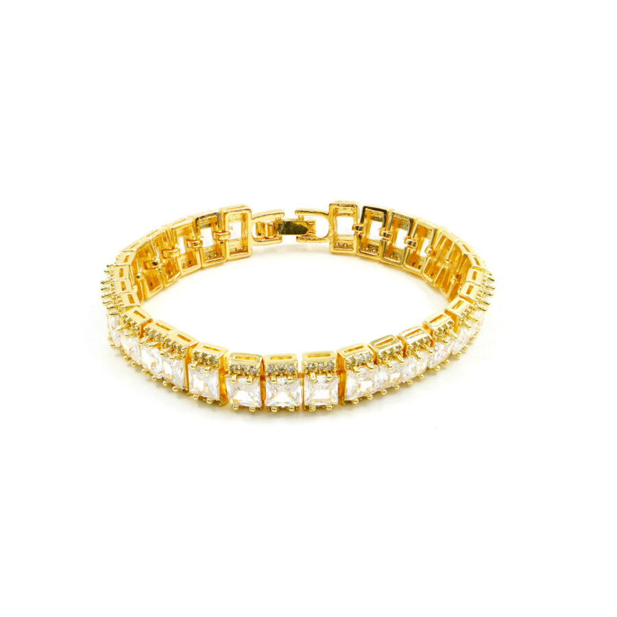 Bracciale Tennis con zirconi taglio baguette bianchi