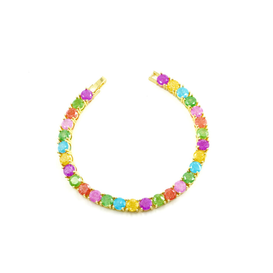 Bracciale Tennis con zirconi tondi multicolore