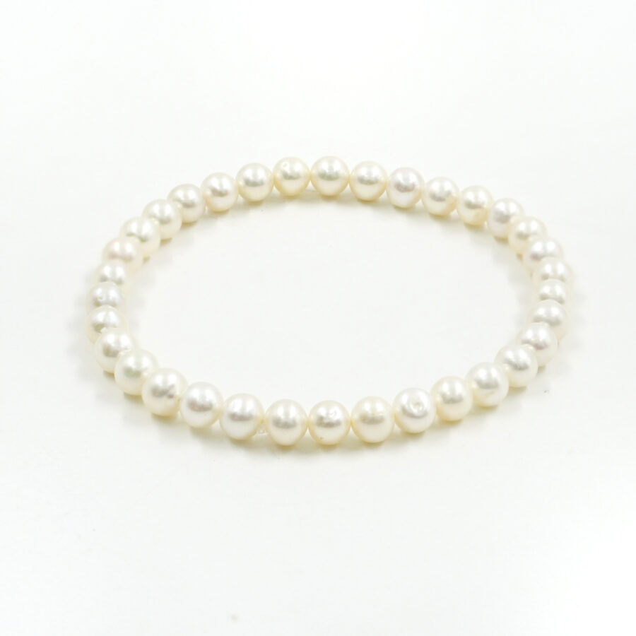 Bracciale Elastico con perle d'acqua dolce bianche