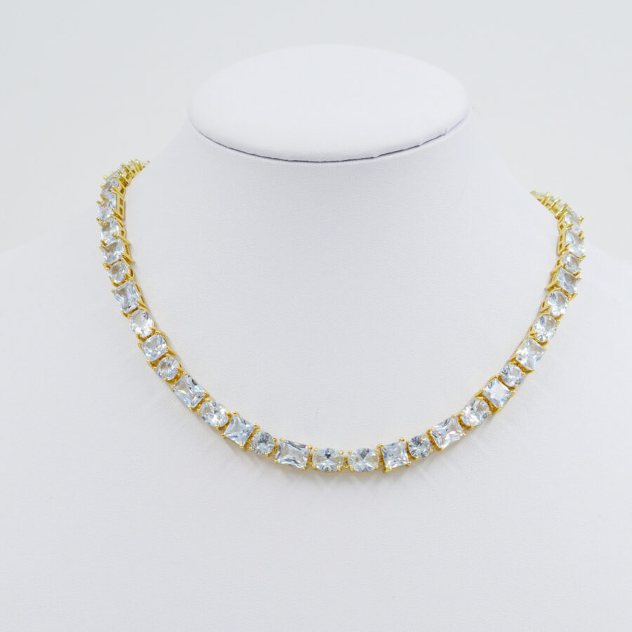 Collana Tennis con zirconi celesti