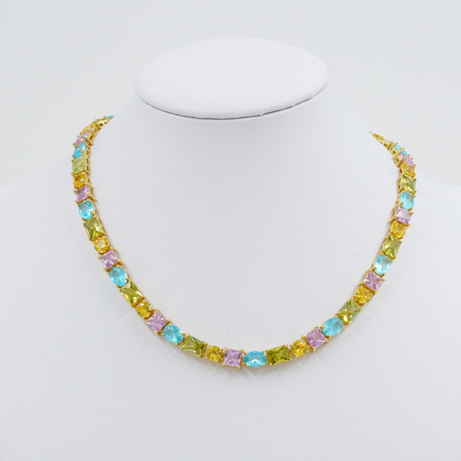 Collana Tennis con zirconi multicolore