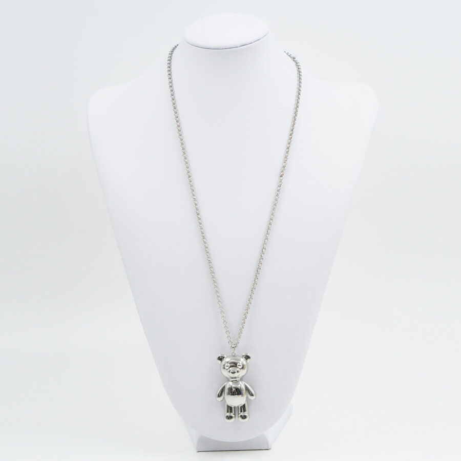 Collana rollo' martellata con ciondolo orsacchiotto