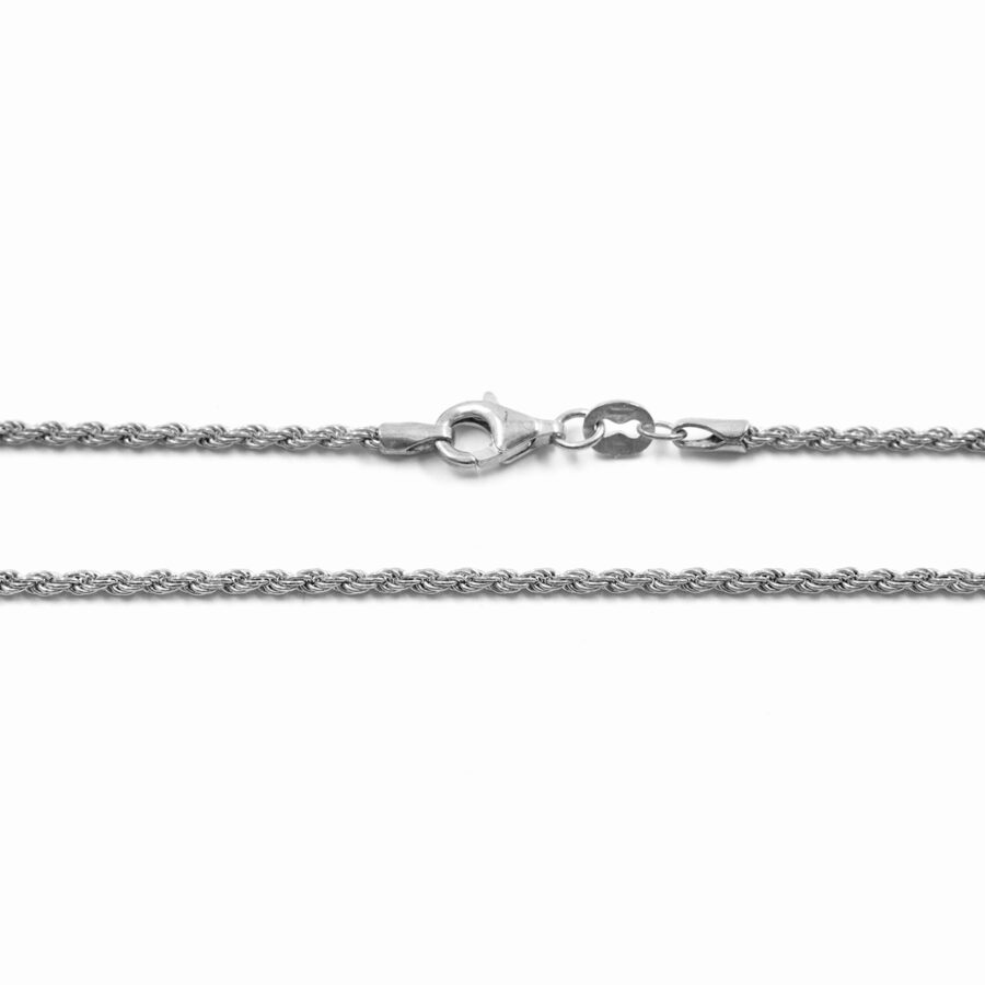 Collana catena corda in argento 925 misura 1,80mm – Rodiato - immagine 2