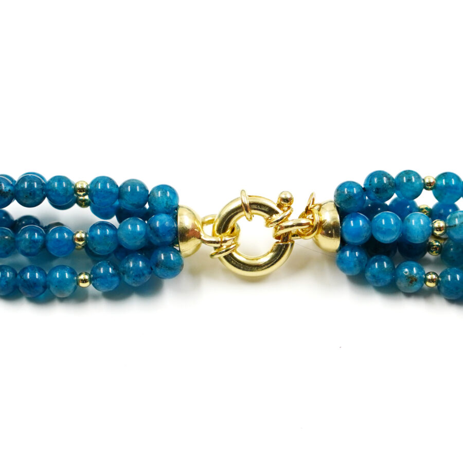 Collana Multifilo con apatite, pasta di turchese, chiusura in argento – Rosè - immagine 3