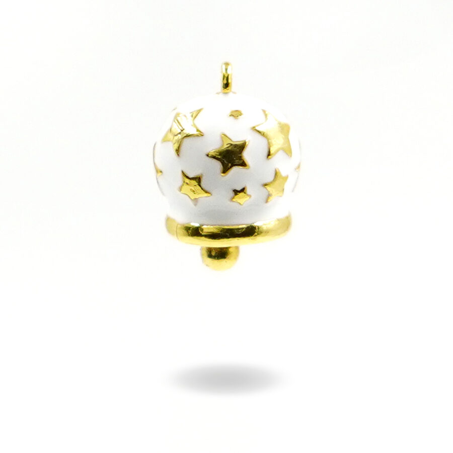 Pendente con stelline e smalto bianco