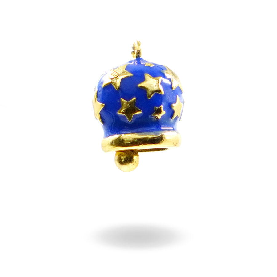 Pendente con stelline e smalto blu