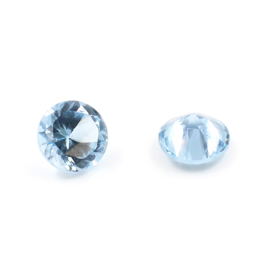 Buste di Zirconi azzurri tondi taglio diamante 4mm a 5mm