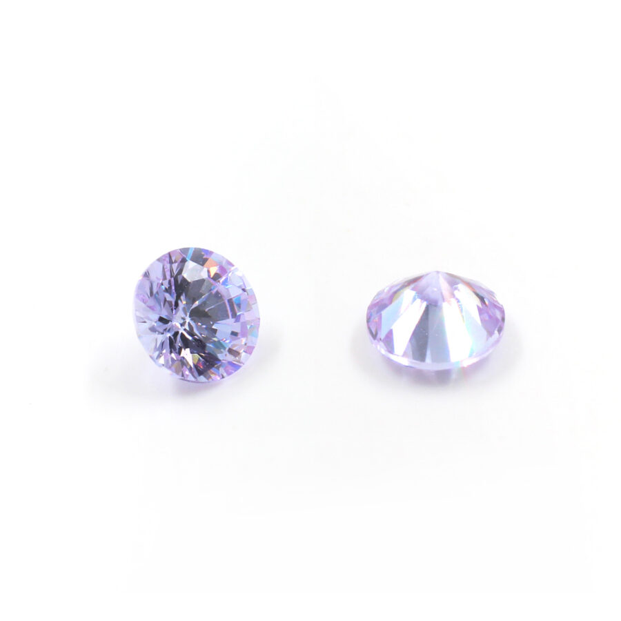 Buste di Zirconi lavanda tondi taglio diamante 4mm a 5mm
