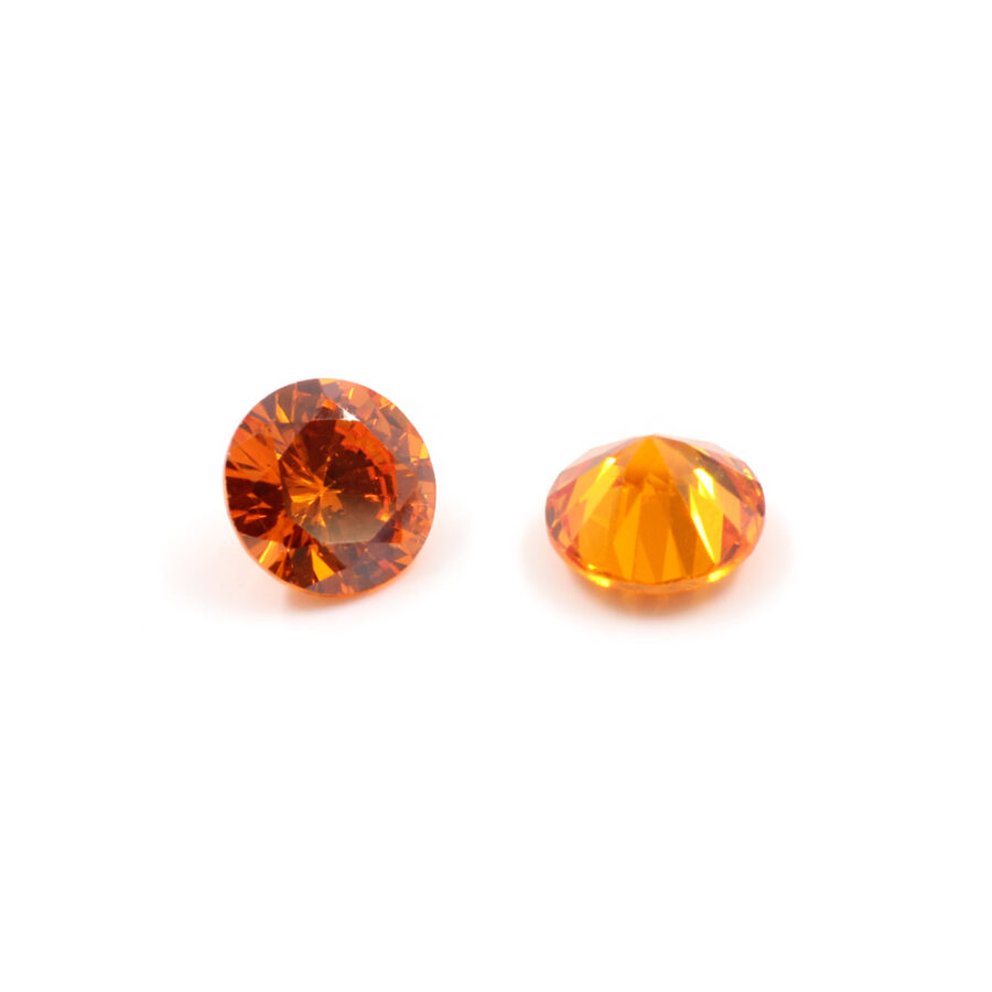 Buste di Zirconi arancio tondi taglio diamante 4mm a 6mm