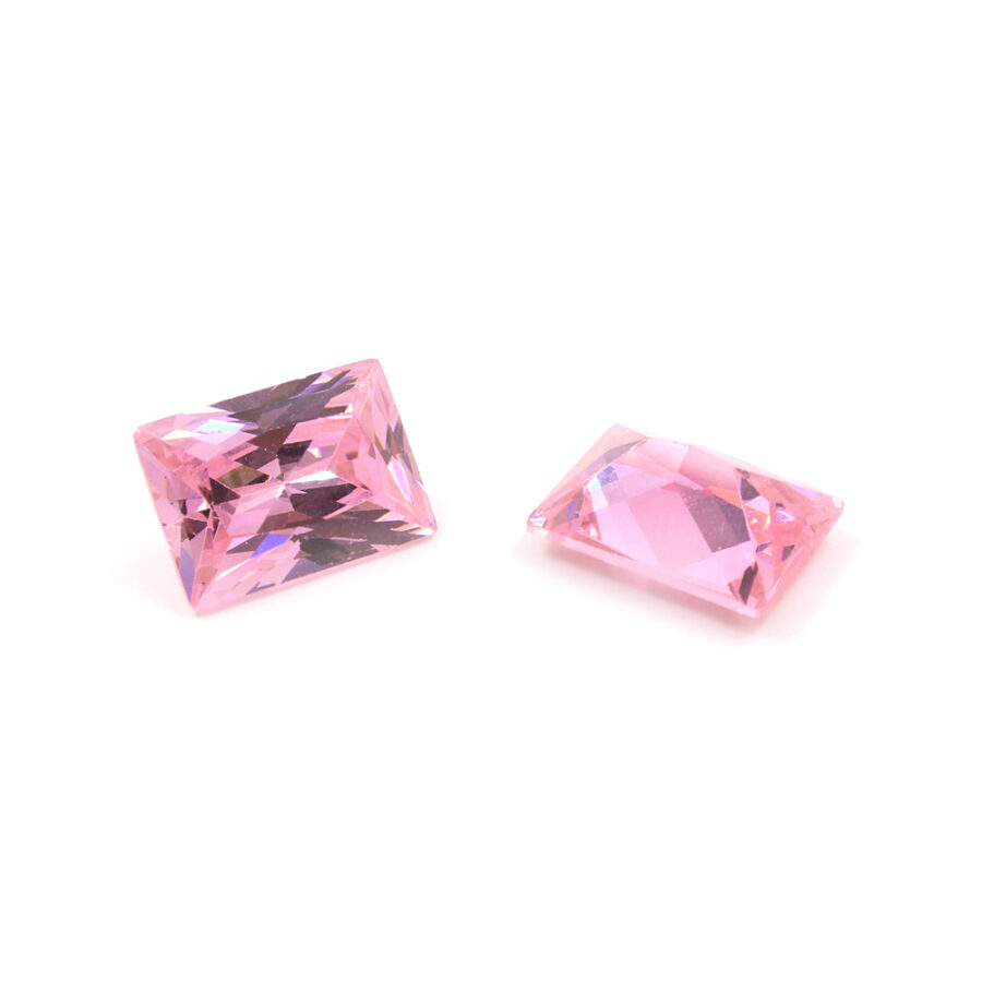 Zirconi rosa taglio rettangolare 10x14mm <strong>[Buste da 5pz]</strong>