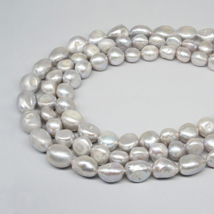 Perle d'Acqua Dolce fili barocco – Colore Grigio