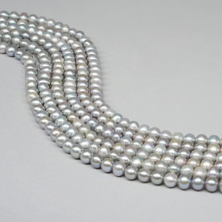 Perle d'Acqua Dolce fili tondi 5-5½mm – Colore Grigio