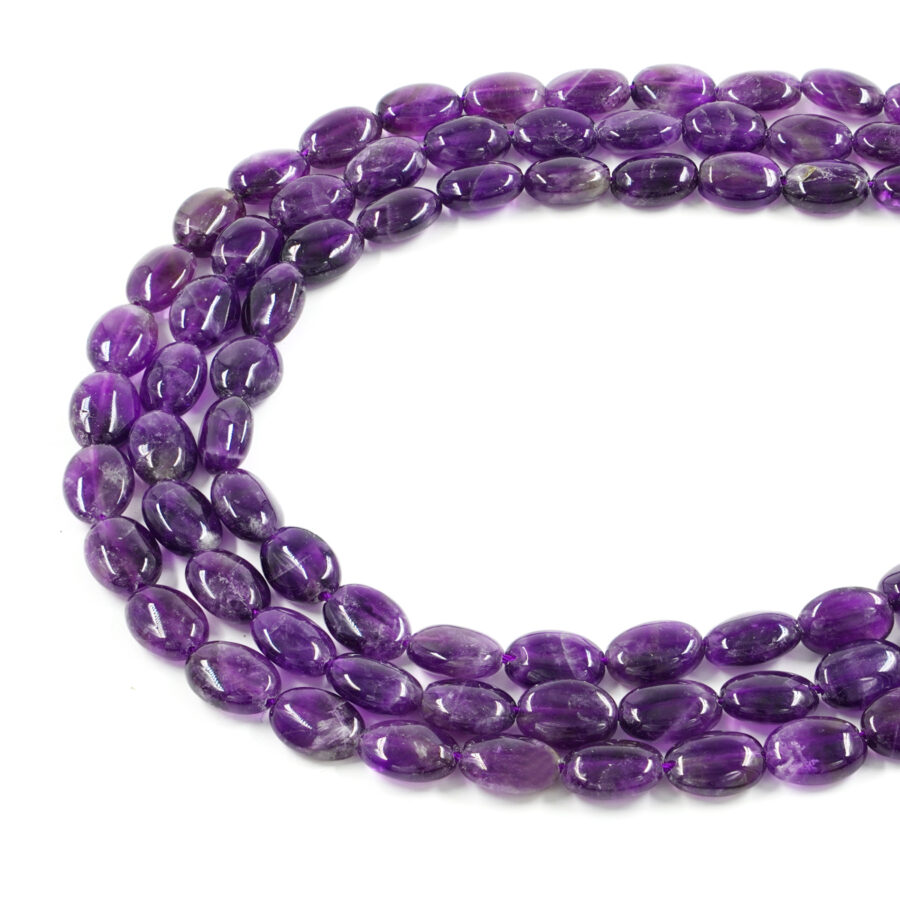 Ametista fili ovali piatti 14x10mm