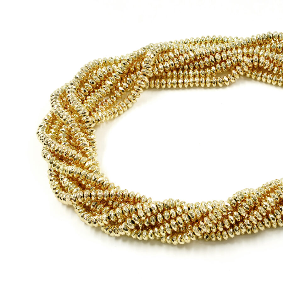 Ematite fili rondelle sfaccettate 4x2mm oro