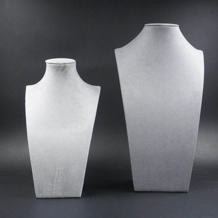 Collo Espositore per Collane Busto Altezza 31cm e 40cm – Colore Grigio Chiaro - immagine 2