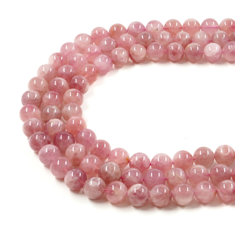 Quarzo rosa del Madagascar fili tondi 6mm a 12mm