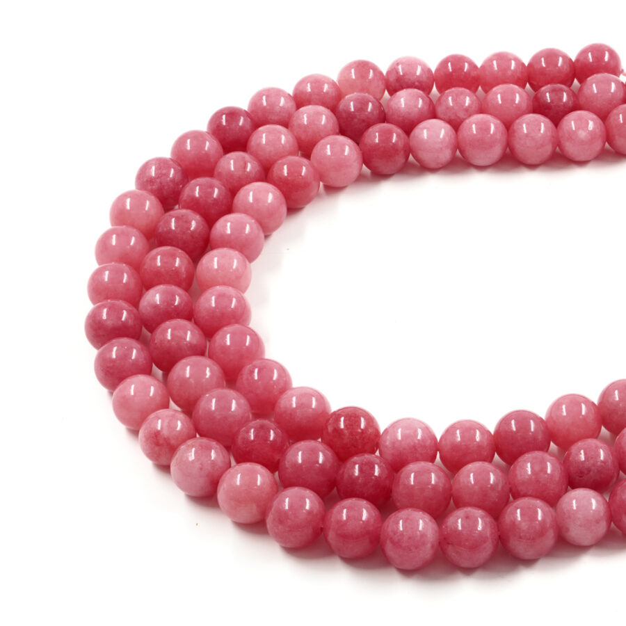 Quarzo tinto fragola fili tondi 6mm a 12mm