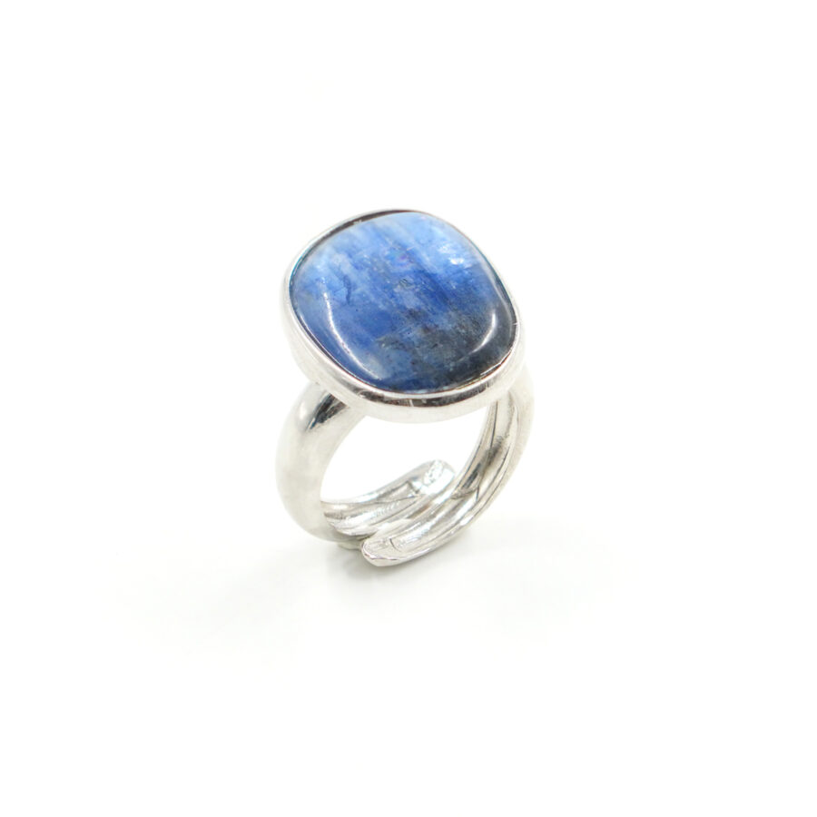 Anello in argento con cianite – Rodiato - immagine 2
