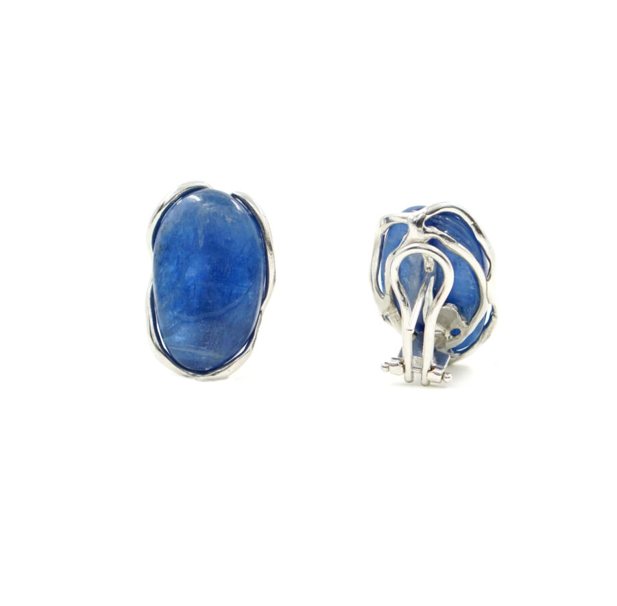 Orecchini in argento con cianite – Rodiato
