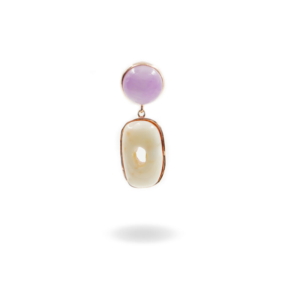 Pendente in argento con corallo rosa, kunzite – Rosè